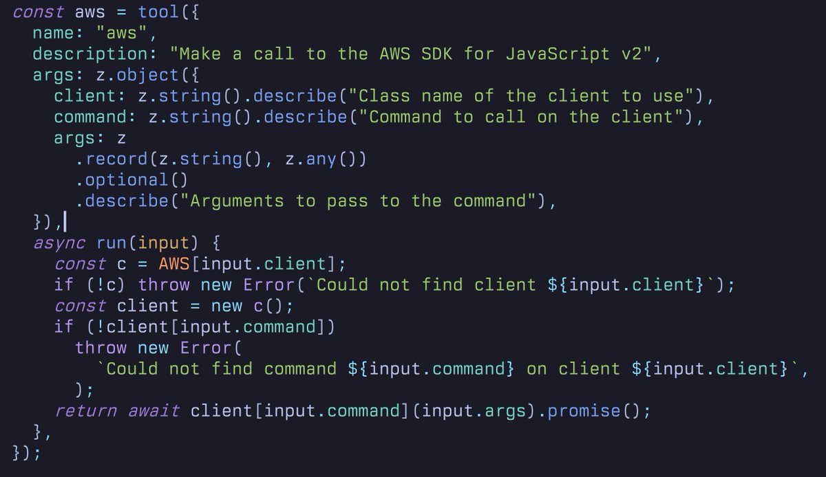 ok this one is my favorite so far - dumb simple tool to give LLMs access to your AWS account

it was able to analyze a billing spike and break down exactly what happened

video in reply