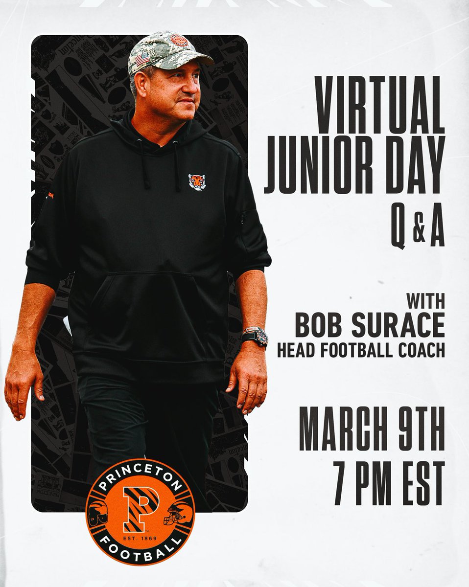 Looking forward to the <a href="/PrincetonFTBL/">Princeton Football</a> Q&amp;A Junior Day session with <a href="/CoachBobSurace/">Bob Surace '90</a> <a href="/Coach_Mende/">Mike Mendenhall</a> and <a href="/CoachJMNichols/">Jason Nichols</a> 
#JUICE🥤 

<a href="/TheChrisRubio/">Rubio Long Snapping®</a> <a href="/MHSMustangfball/">MHS Mustangs Football</a> <a href="/GoLions1934/">Cole Laing</a> <a href="/CoachRossNCSA/">Ross Newkirk</a>