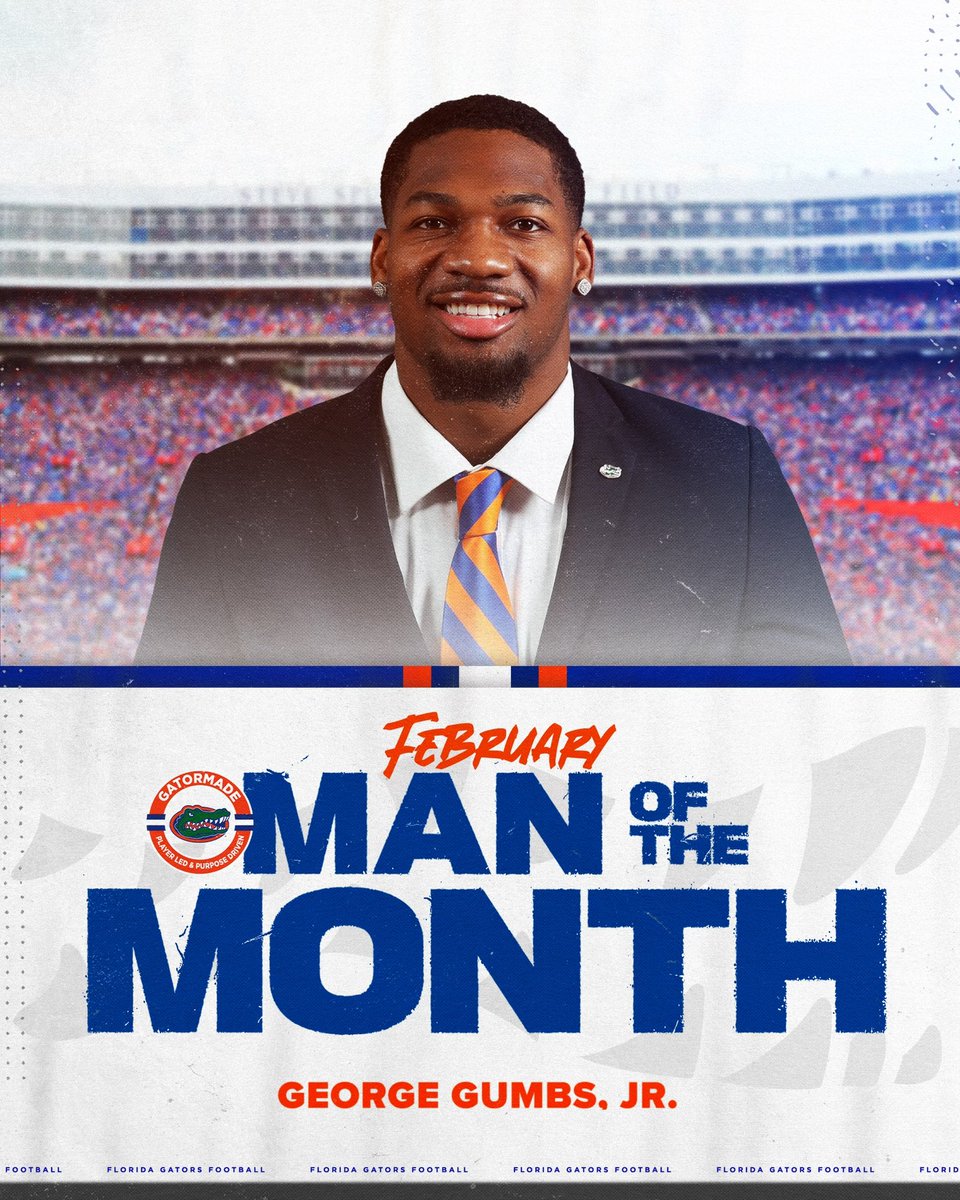 Florida Gators Football (@gatorsfb) on Twitter photo Congratulations to February’s #GatorMade <a href="/DannyWuerffel/">Danny Wuerffel</a> Man of the Month, <a href="/GeorgeGumbs/">George Gumbs JR</a>!
This award is presented to the scholar-athlete who demonstrates holistic excellence in character, academics, service, and leadership.
#GoGators Congratulations to February’s #GatorMade <a href="/DannyWuerffel/">Danny Wuerffel</a> Man of the Month, <a href="/GeorgeGumbs/">George Gumbs JR</a>!
This award is presented to the scholar-athlete who demonstrates holistic excellence in character, academics, service, and leadership.
#GoGators