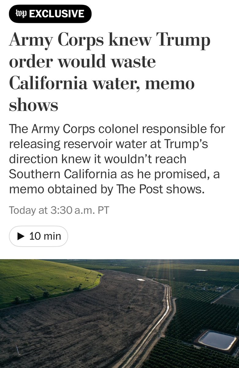 SenMcNerney's tweet photo. No surprise. It was obvious that Trump's water stunt was not only a big waste of time, but a massive waste of water as well - and did absolutely nothing to fight or prevent LA wildfires. 
https://t.co/DvLlIbDR10 https://t.co/Qpx1VNOHZw