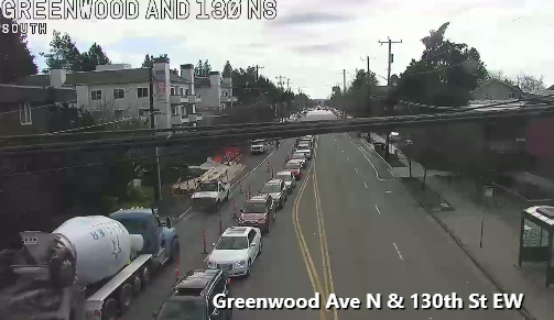 Trabajo en la carretera en Greenwood Ave N
