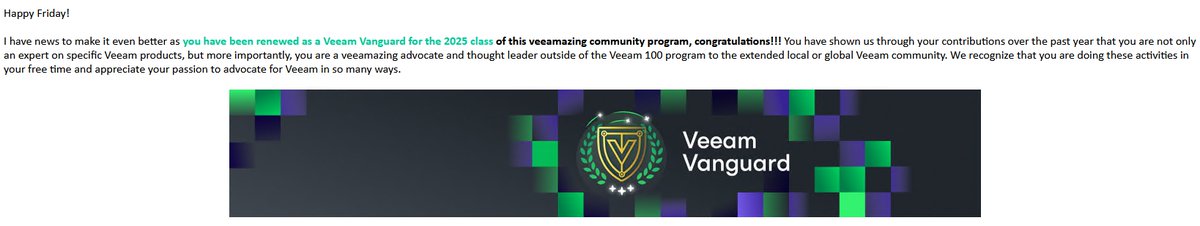 @nicoa.bsky.social (@nicoastein) on Twitter photo Best news all year so far. I'm honored to have been renewed as a Veeam Vanguard for 2025, making this my 5th year. This is by far the best program and has given me so many possibilities. <a href="/VeeamVanguard/">VeeamVanguard</a> #Veeam Best news all year so far. I'm honored to have been renewed as a Veeam Vanguard for 2025, making this my 5th year. This is by far the best program and has given me so many possibilities. <a href="/VeeamVanguard/">VeeamVanguard</a> #Veeam