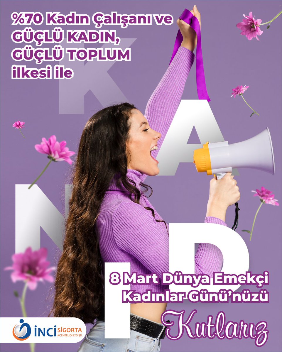 %70 Kadın Çalışanı ve GÜÇLÜ KADIN, GÜÇLÜ TOPLUM ilkesi ile

8 Mart Dünya Emekçi Kadınlar Günü’nüzü kutlarız🌷

#incisigorta #8mart #dünyakadınlargünü #emekçikadınlar #kadınlargünü #kadınasiddethayır #kadın #kadınaşiddetehayır #şiddetehayır