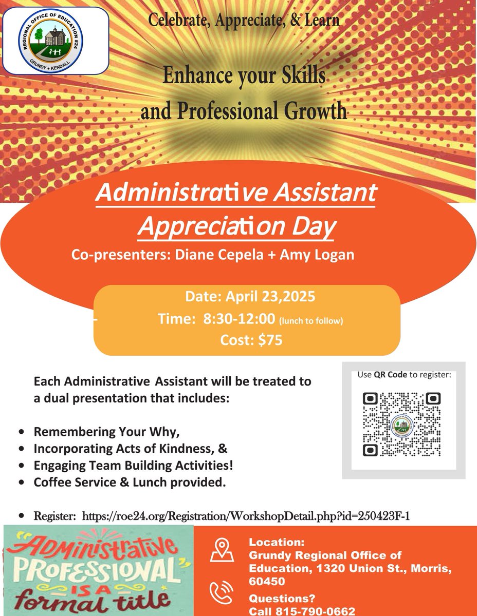 Show your appreciation &amp; register your Administrative Assistant/s for a day just for them! roe24.org/Registration/W… #ROE24 ⁦<a href="/ssenffner/">shelley senffner</a>⁩ ⁦<a href="/HBrenczewski/">Hallie Brenczewski</a>⁩