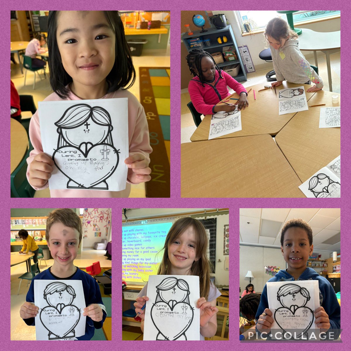 MrsEgan1's tweet photo. On Wednesday, we started our morning with a beautiful liturgy prepared by our junior students.  Our class then made our Lenten promises.  These students have such beautiful hearts 🩷@StAnneOCSB #OCSBRe https://t.co/fVrAHFhIvG