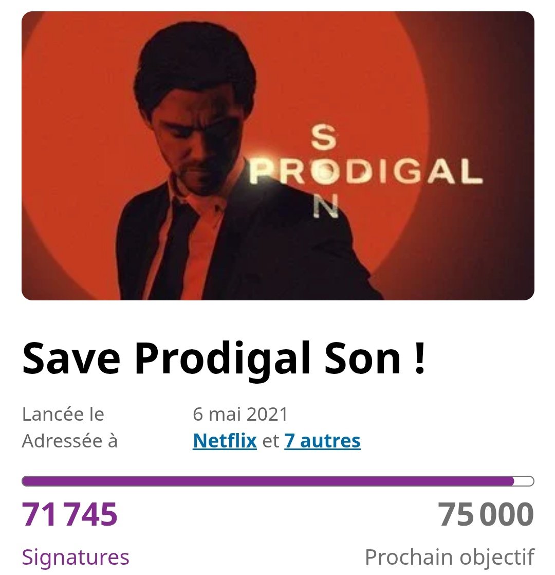Just a friendly reminder to sign the petition if you haven't already and share it!
#SaveProdigalSon #ProdigalSon       
We are currently at 71,745 signatures 🥳
Next step 71,8k!
change.org/p/save-prodiga…
