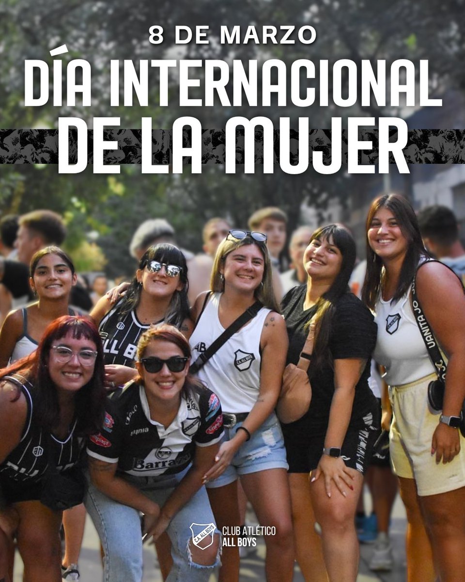 ✨ #8M | Día Internacional de las Mujeres ✨  

Hoy, más que nunca, desde #AllBoys seguimos visibilizando y reivindicando la lucha por la equidad y los derechos de las mujeres.  

En un contexto donde se intenta deslegitimar esta causa, reforzamos nuestro compromiso para
