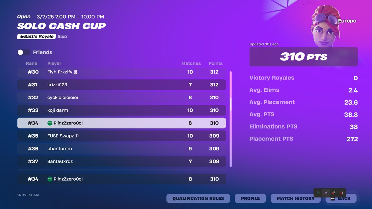 Qualed Solo Cash Cup Finals

Still F/A