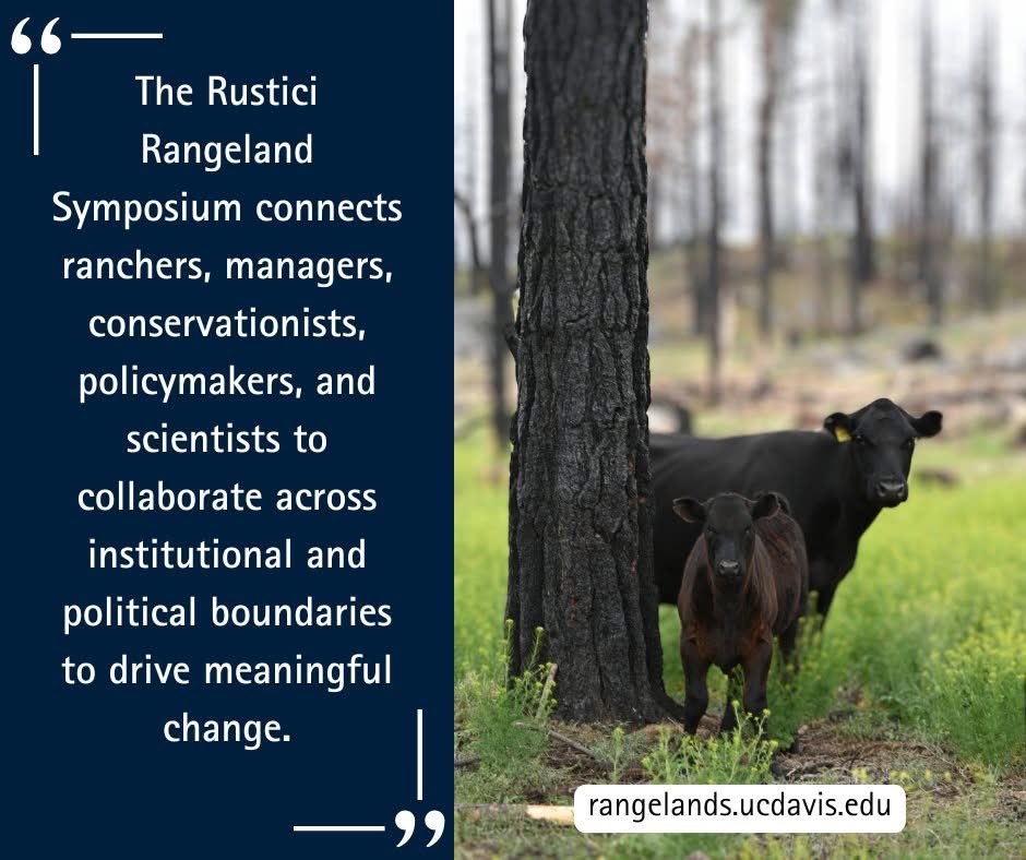 THANK YOU to everyone who joined us at the Rustici Rangeland Science Symposium!

This year’s theme, California’s Changing Landscapes, sparked discussions on critical topics like weather and climate💦, wildfire resilience🔥, and ranching w/ wolves 🐺 

🔗 rangelands.ucdavis.edu/2025-rustici-r…