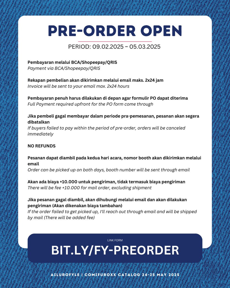 ⠀

​​‌  ✦ ailurofyle CFXX PO ✦

⠀⠀✱ with NIKIPOPZ | 24-25 may
⠀⠀✱ po period : 9 mar-5 apr 2025
⠀⠀✱ seventeen, dcmk / gosho boys, genshin impact
⠀
⠀⠀✱ form : bit.ly/fy-preorder

⠀