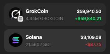 AlphaM66393's tweet photo. #GROKCOIN in my bag – HODL flex on point, meme coin energy hittin’ diff – waitin’ for that lit payoff, it’s gonna pop off – Zoomer mode, yo! https://t.co/GGmb940YLk