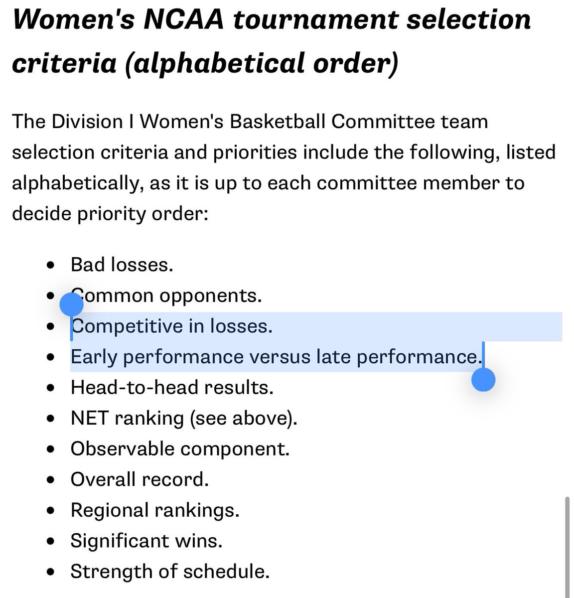 nickdorman's tweet photo. @Alkemyst707 @HuesmannKyle The criteria the men use is different than the woman, and it’s generally variable towards Iowa this year. OSU has an awful loss to PSU, Iowa has nothing close to that. OSU has been blown out, Iowa hasn’t. Over Iowa’s last 12, they are 10th in Torvik, OSU is 17th. It’s close. https://t.co/hiRExIq6xM