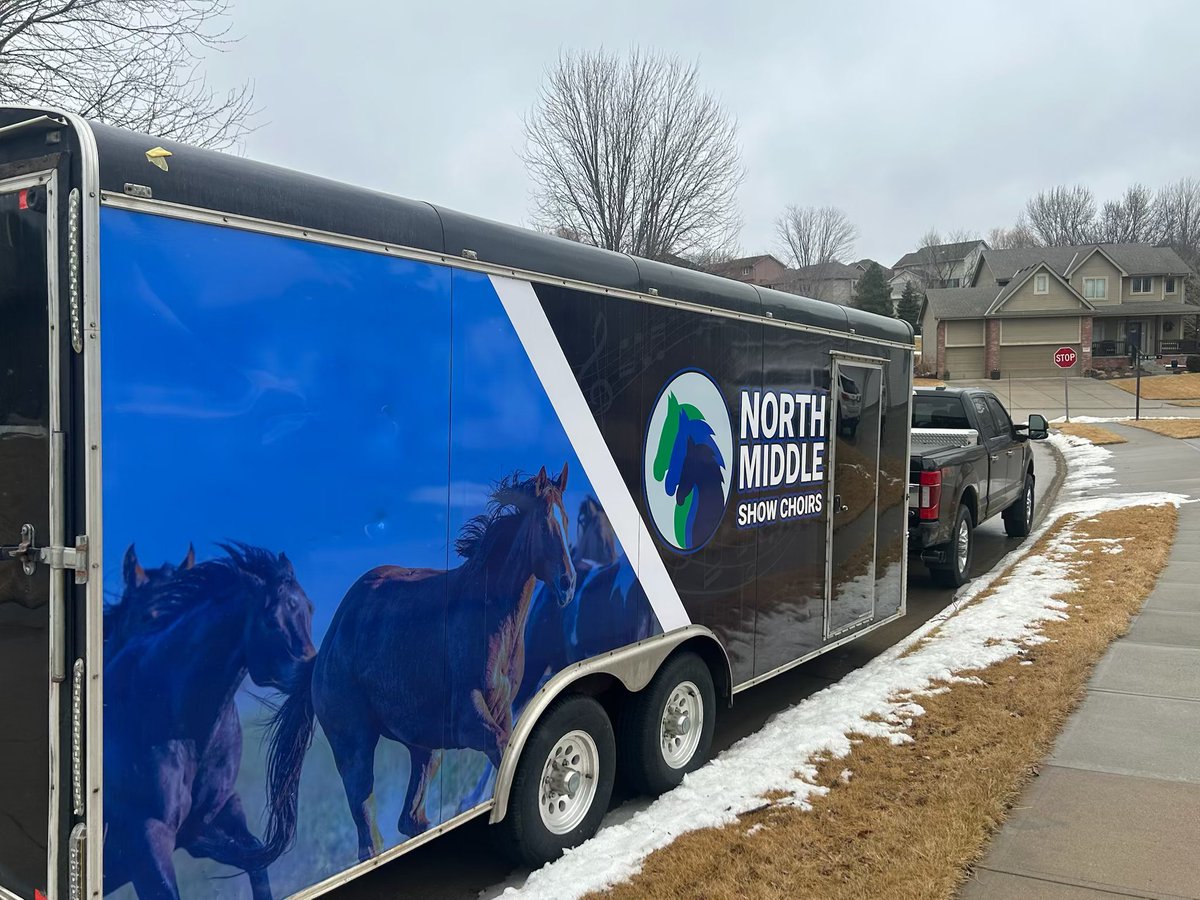 Keep an eye out for our stunning trailer tonight with its brand new wrap!   

From Mrs. Brown: “All the hard work of the parents! So happy they can literally see the result of that work! It represents our program so well now ❤️”
<a href="/NMS_Mustangs/">North Middle School</a> #Proud2bMPS