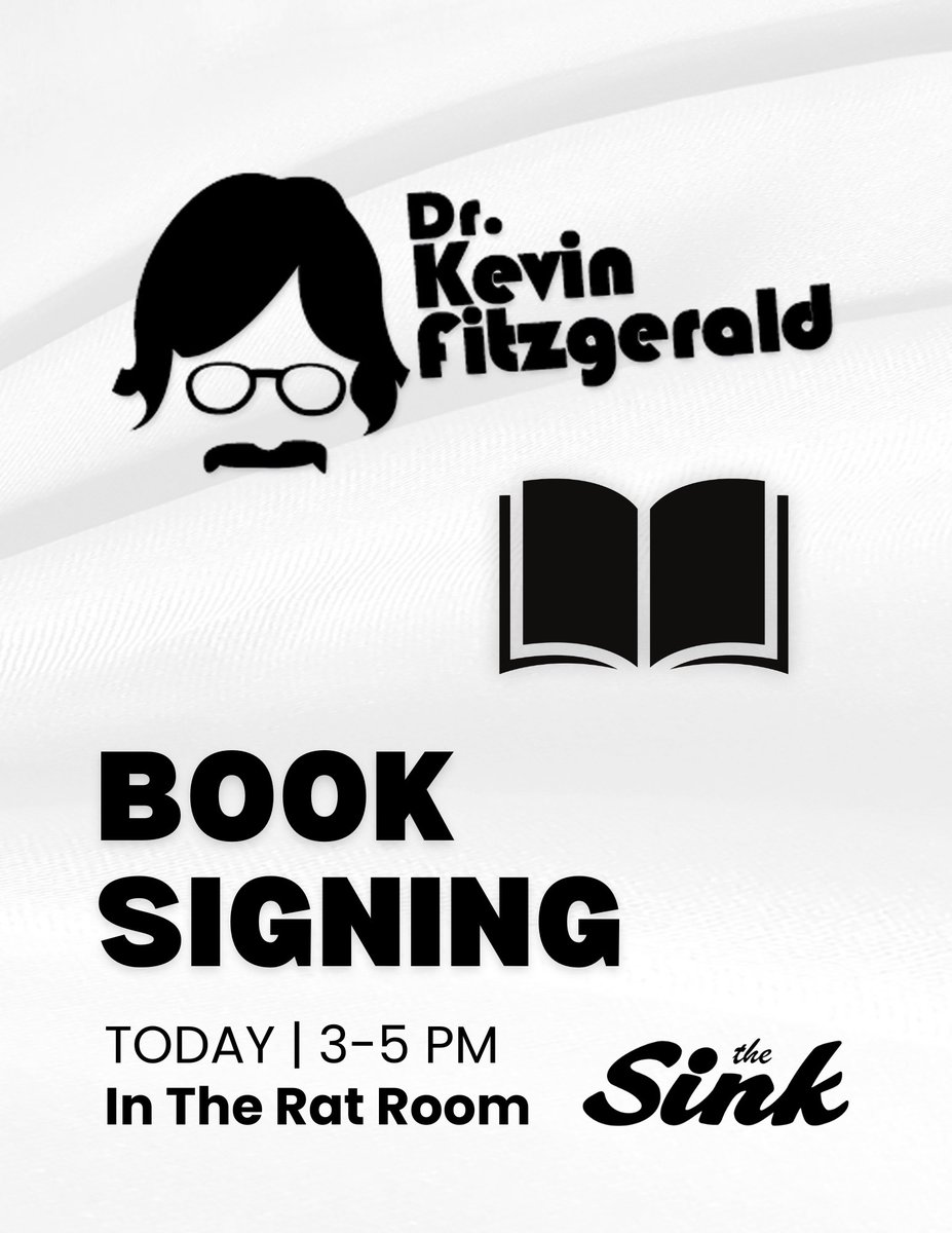 Join us today for an exclusive book signing with Dr. Kevin Fitzgerald—hilarious stand-up comic and renowned TV veterinarian on Animal Planet! Come hear his incredible stories and get your book signed by the man who started his journey as a bouncer at The Sink back in 1969!
