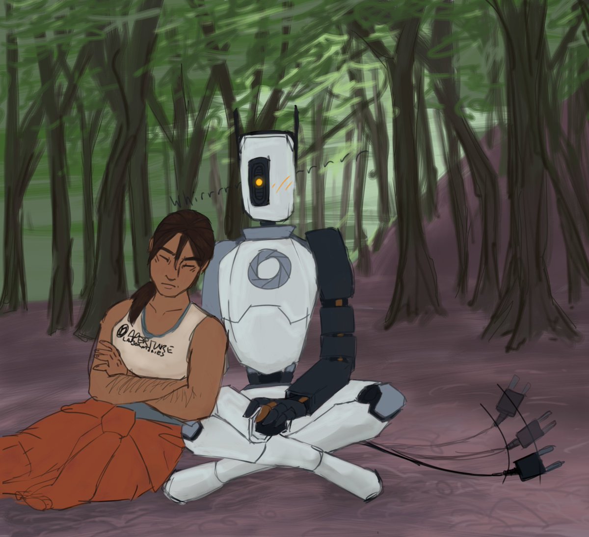 chelldos doodle (mainly because i wanted to draw a forest, if only briefly)