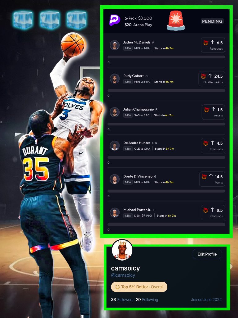 QUICK DROP CASHAPPS💚

BLESSING Someone With $300 If This $3000 PrizePicks Flex Friday Slip Cashes (Just Like/RT/ Comment To Enter)💰👀

Let’s Boost That Bank Account Shall We?🔥

I’m A Top 5% Bettor In The World, FREE Trial In Comments🤝

Turn On NOTIS With Proof For An EXTRA
