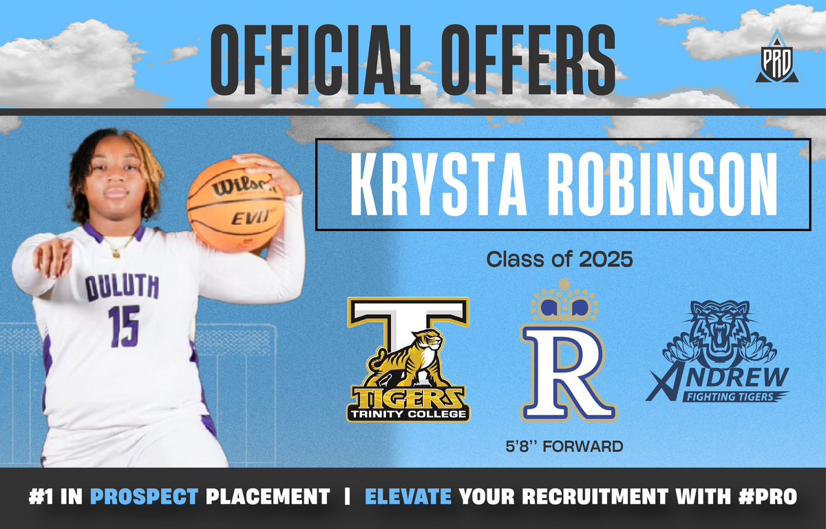 #PRO Elevation Inc. | #PRO Movement Athletics (@pro_movement1) on Twitter photo ☁️#PRO Elevation Inc.✈️
🔥Official Offers🔥
🏀’25 <a href="/RobinsonMKrysta/">krysta robinson</a> (Duluth) recently picked up an offer from NJCAA D1 Andrew College✔️
📈Robinson has seen her stock increase exponentially over the past few weeks
🗣️College coaches love her strength and versatile skill set ☁️#PRO Elevation Inc.✈️
🔥Official Offers🔥
🏀’25 <a href="/RobinsonMKrysta/">krysta robinson</a> (Duluth) recently picked up an offer from NJCAA D1 Andrew College✔️
📈Robinson has seen her stock increase exponentially over the past few weeks
🗣️College coaches love her strength and versatile skill set