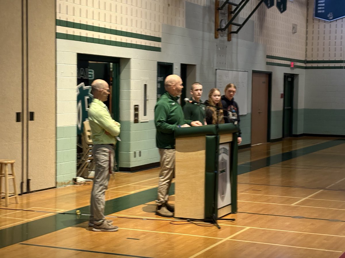 Holy Cross celebrated the achievements of the wrestling team today, including a fifth place for Braddock, an OFSAA Silver for Makinleigh and a Gold for Annie!   Pretty special accomplishments!