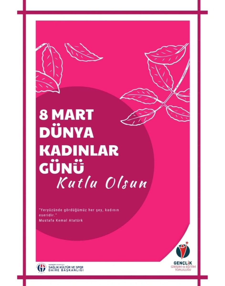 gegetgenclik's tweet photo. Başkalarının hayal gücüyle sınırlı kalmayan ve her yeni gün sınırlarını aşan tüm kadınların 8 Mart Dünya Kadınlar Günü kutlu olsun! #kadinlargunu https://t.co/U3hOmhl5cA