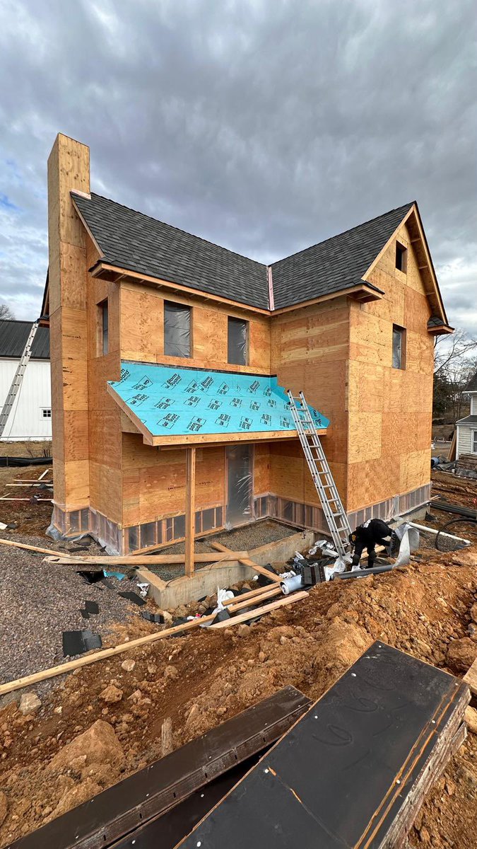 I love the way this new construction roof came out. The client chose <a href="/gafroofing/">GAF Roofing</a> brand in the Camelot section, Antique Slate color. The copper flashing in the valley’s adds a traditional yet classy look. I can’t wait to see how the exterior finishes turn out. Stay tuned for more.