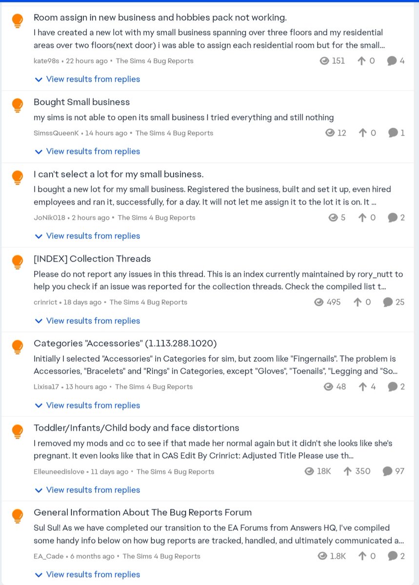 smileyfacewink's tweet photo. So #TheSims4 new $60 pack #TheSims4BusinessesandHobbies has 34 open bugs on the forum in 24 hrs! Now I see rumors that BH is causing #SaveCorruption the same way $60 FR has been doing for well over a year now! @TheSimsDirect @TheSims and this is just day 1.. #TheSims4isBroken 1/3 https://t.co/Vcm8hRhc5o