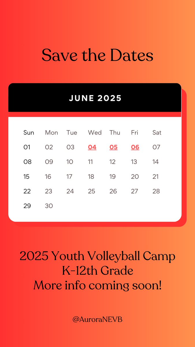 Save the dates for our youth volleyball camp this summer! #GoHuskies!