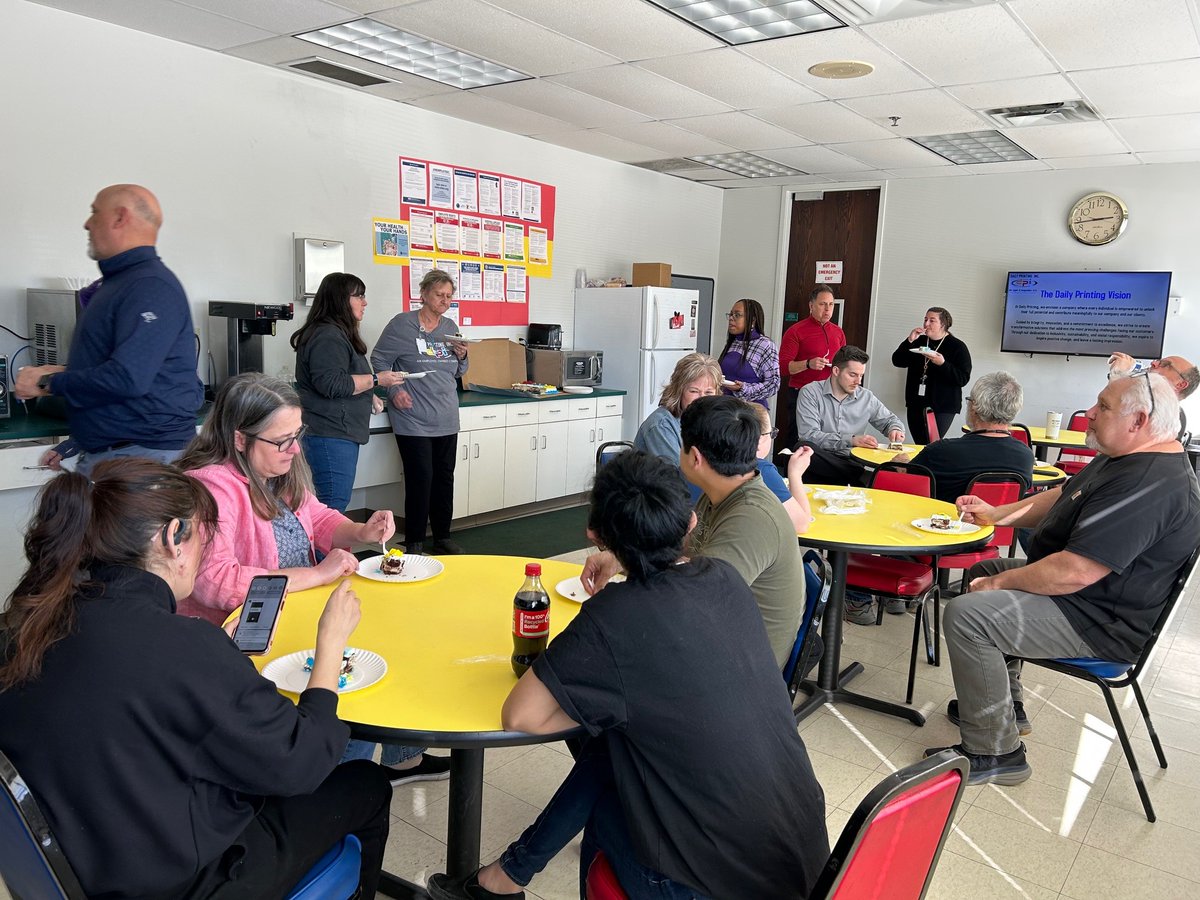 DailyPrinting's tweet photo. Even though Daily Printing is employee owned, we still stop to celebrate Employee Appreciation Day 💼.

 We take pride in our teamwork, collaboration and innovation. We also like to have fun 🥳. 

Happy Employee Appreciation Day! https://t.co/p7QYy7eAze
