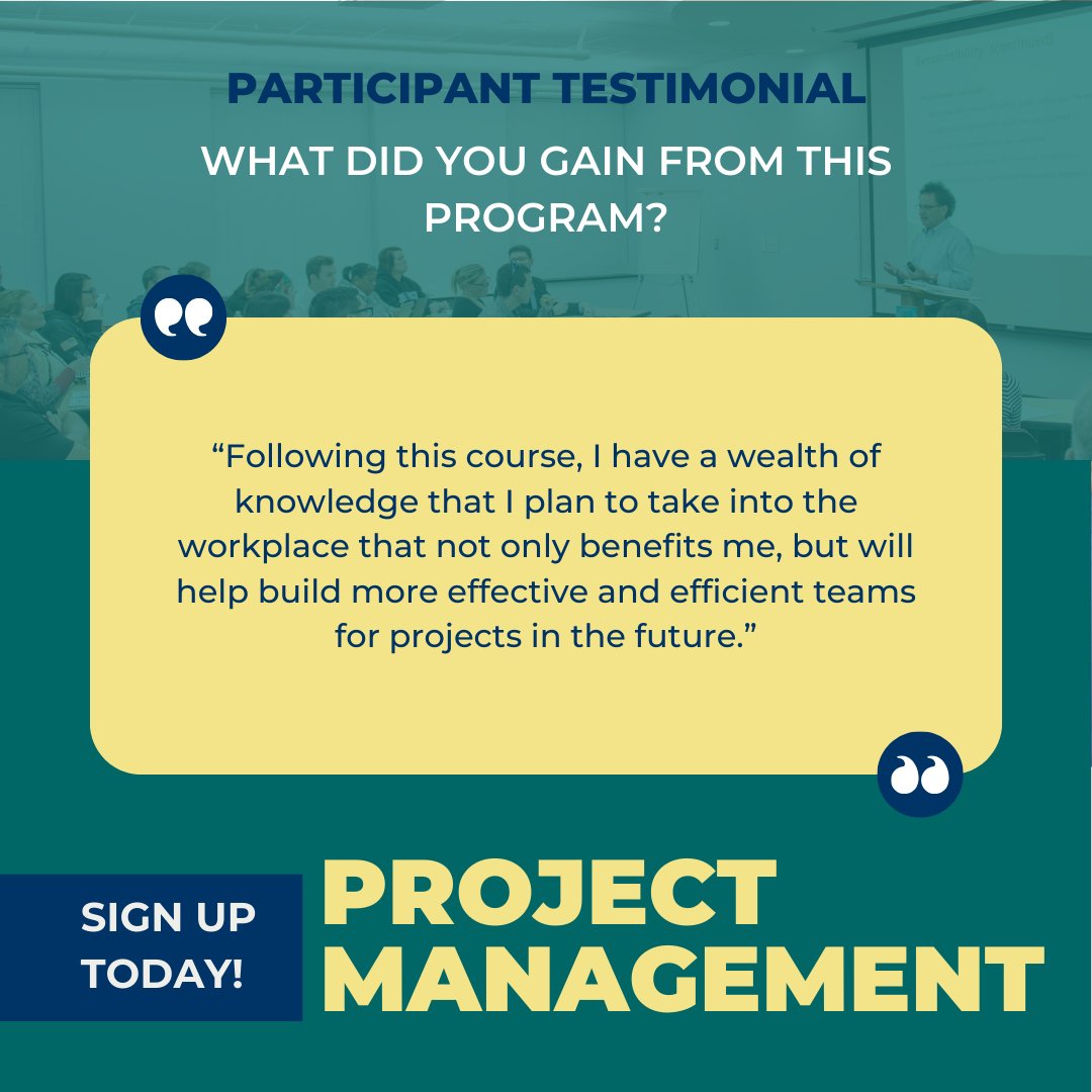 Register for our Project Management Certificate Program before March 24th! Dr. Rosen uses real world examples that make it easy to understand and apply the materials. Read more on what our participants had to say on our website. 
Sign up at: uncw.edu/research/cente…