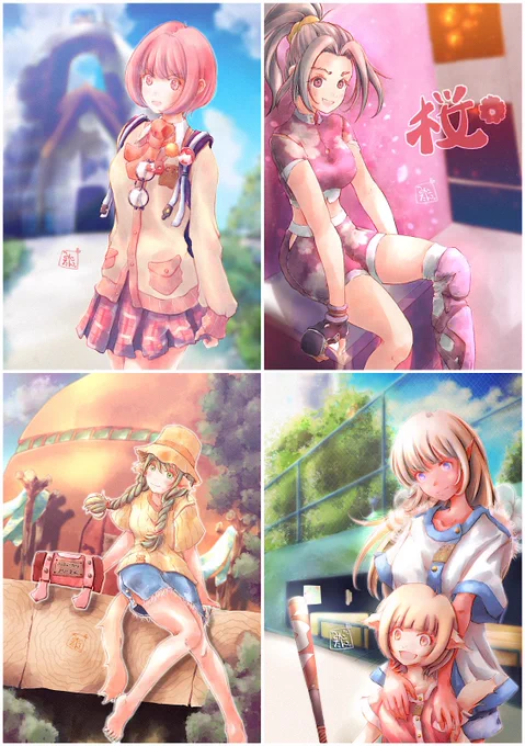 #うちの子こいつらだけ覚えておけば何とかなる・マッドなサイエンティストの舞愛ちゃん・いたずらっ子なミュートちゃん・体力オバケな桜ちゃん・世間知らずなレイト姫・そしてお馴染み(?) 猫太郎ちゃん໊この子たちのドタバタな日常をお届けしてます 