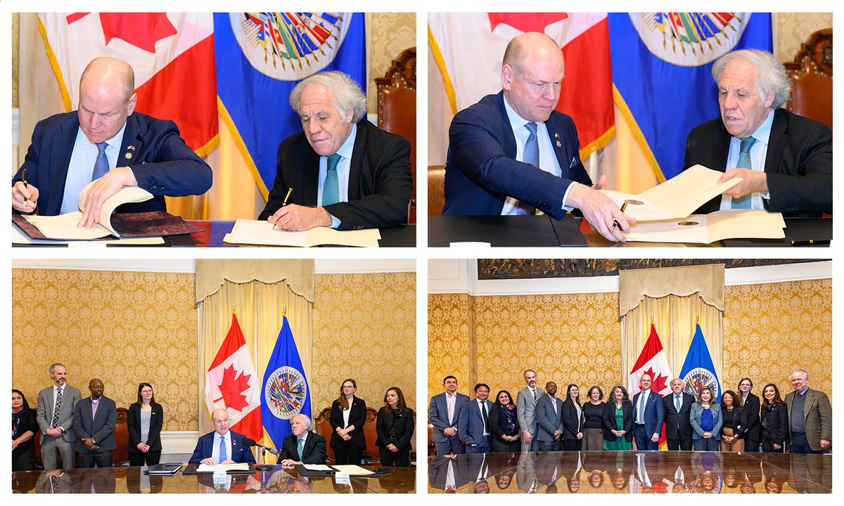 Canada at the OAS (@canadaoas) on Twitter photo Today, Canada is proud to sign the Inter-American Convention on the Prevention, Punishment and Eradication of Violence against Women, known as the Convention of Belém do Pará. This is a significant step forward in our ongoing commitment to gender equality and human rights. 1/ Today, Canada is proud to sign the Inter-American Convention on the Prevention, Punishment and Eradication of Violence against Women, known as the Convention of Belém do Pará. This is a significant step forward in our ongoing commitment to gender equality and human rights. 1/