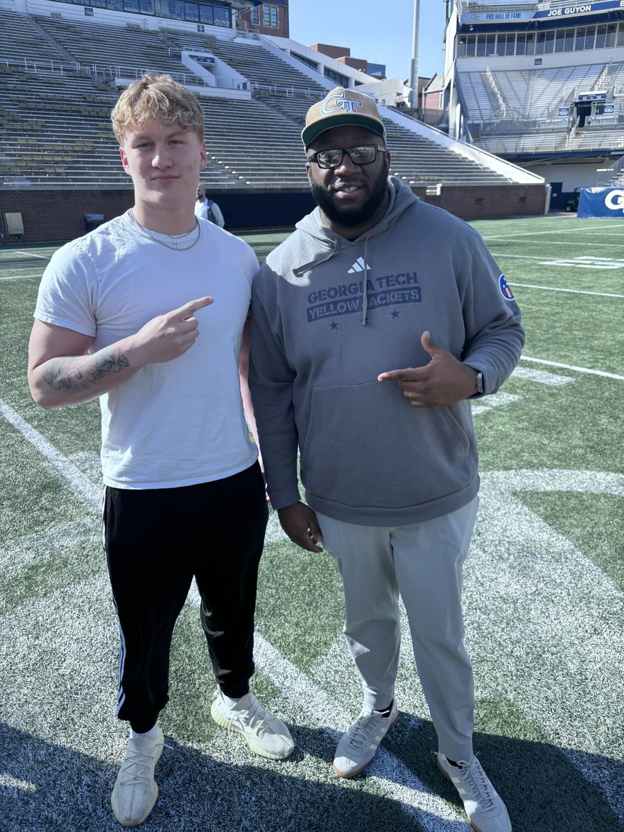 Great time at <a href="/GeorgiaTech/">Georgia Tech</a> for a visit! Talked with my guy <a href="/CoachAlexMathis/">Coach Alex Mathis</a> thanks for having me look forward to being back! <a href="/TheD_Zone/">The D Zone</a> <a href="/RisingStars6/">Rising Stars Academy</a> <a href="/PennfieldHSFB/">Pennfield Panthers Football</a> <a href="/PrepRedzoneMI/">Prep Redzone Michigan</a> <a href="/Bryan_Ault/">Bryan Ault - Midwest Scout</a>