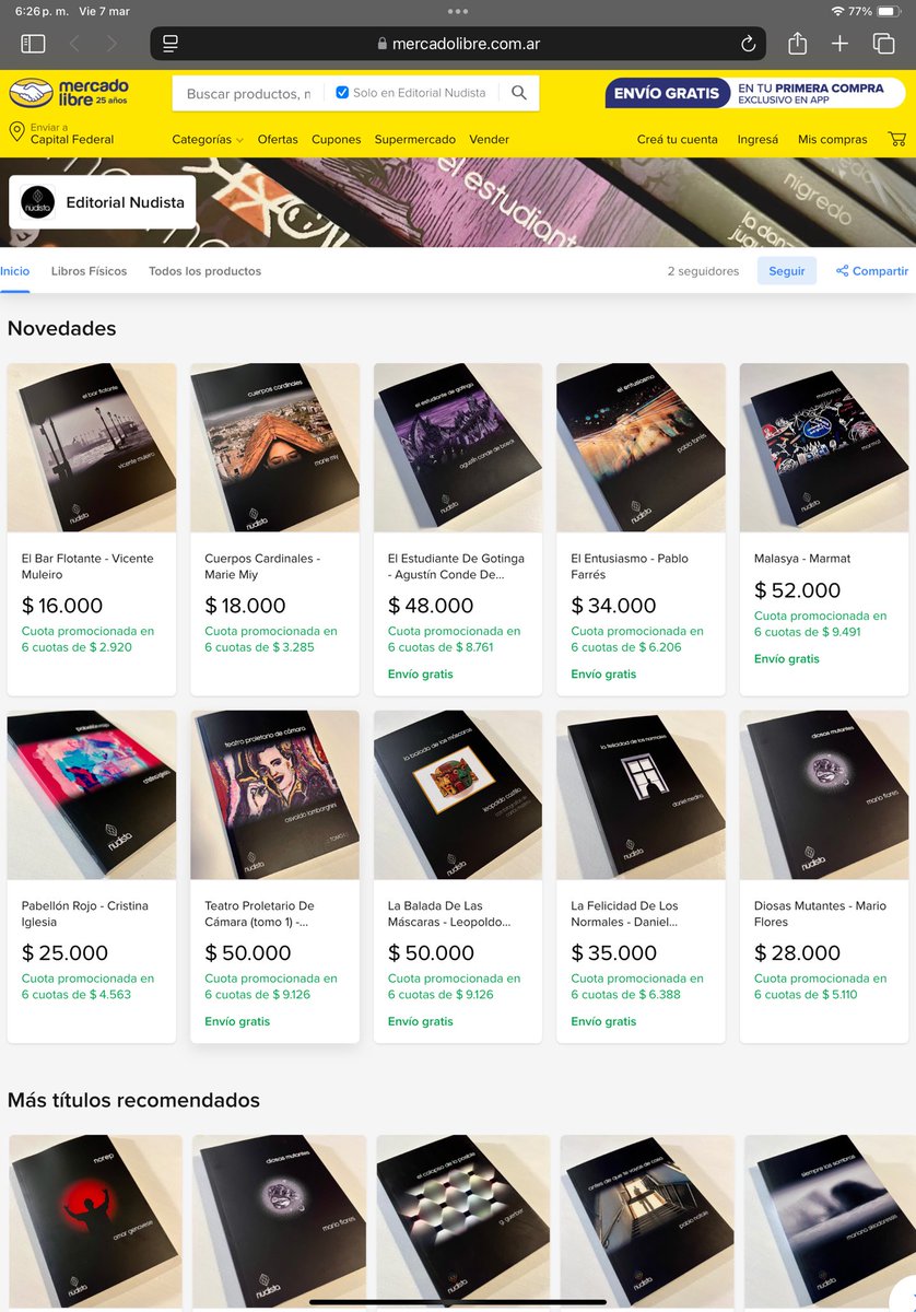 Atención nudistas, ahora nuestros libros también están disponibles en ML (algunos con envío gratis): mercadolibre.com.ar/pagina/nudista