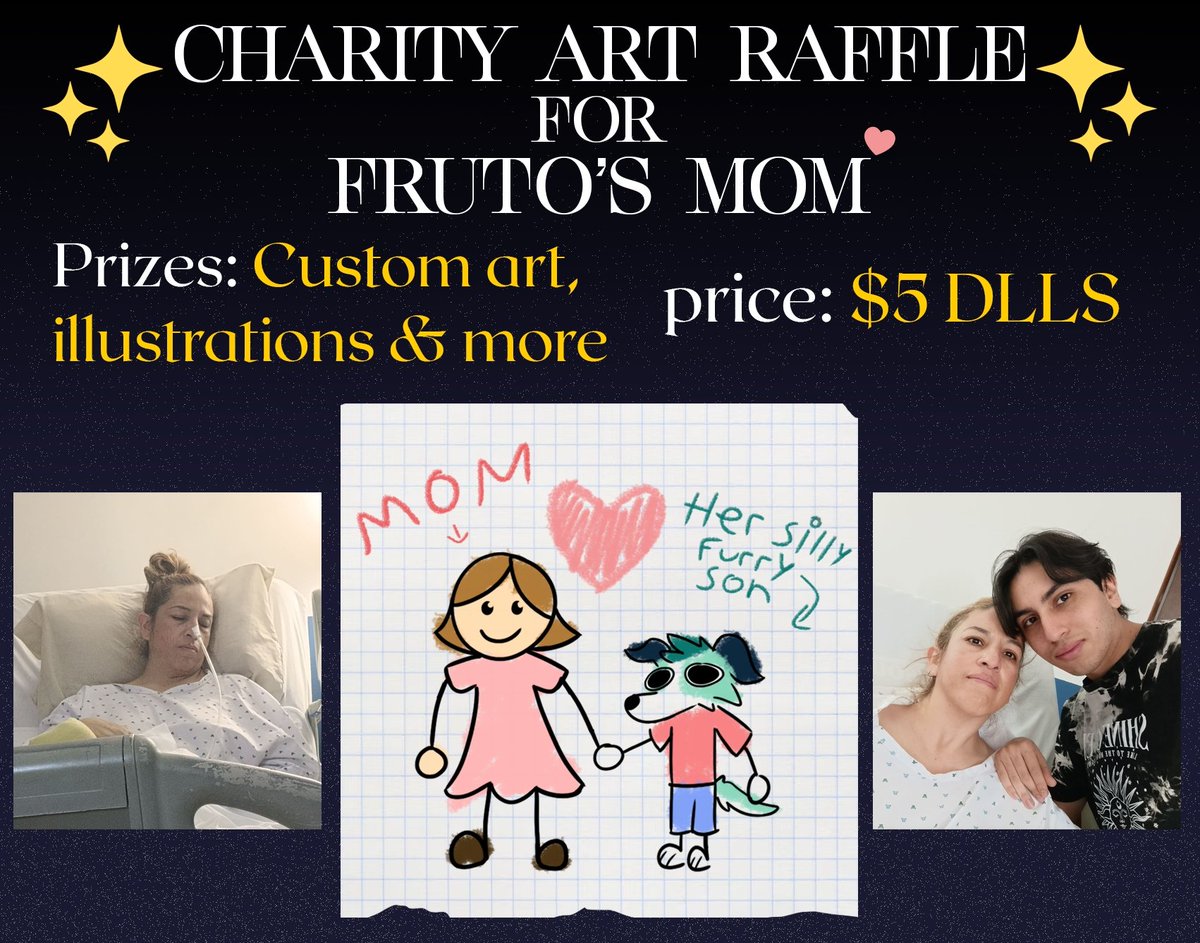 I'm hosting an art raffle to raise funds for my mom, who was diagnosed with multiple sclerosis❤️‍🩹
📆7 Raffle Date: April 18 2025
🥇10 winners!
✨1st place gets to choose their artist or prize.
The rest will be randomly matched with participating artists!
DM me to grab your ticket!