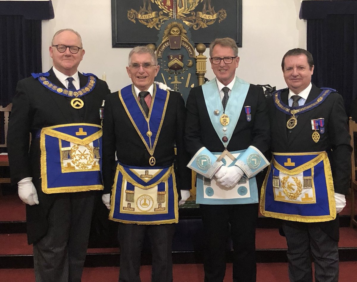 Chris Renshaw (@chrisapgm) on Twitter photo Another visit to <a href="/CheshirePGL/">CheshirePGL</a> St James Lodge No 6852, this time accompanied by <a href="/DepPGMCheshire/">Deputy PGM Cheshire</a> to celebrate the 60th anniversary of WBro Peter Watkin’s Initiation. He joined #Freemasonry in January 1965, on his 21st birthday!
Congratulations Peter! What a legend! Another visit to <a href="/CheshirePGL/">CheshirePGL</a> St James Lodge No 6852, this time accompanied by <a href="/DepPGMCheshire/">Deputy PGM Cheshire</a> to celebrate the 60th anniversary of WBro Peter Watkin’s Initiation. He joined #Freemasonry in January 1965, on his 21st birthday!
Congratulations Peter! What a legend!