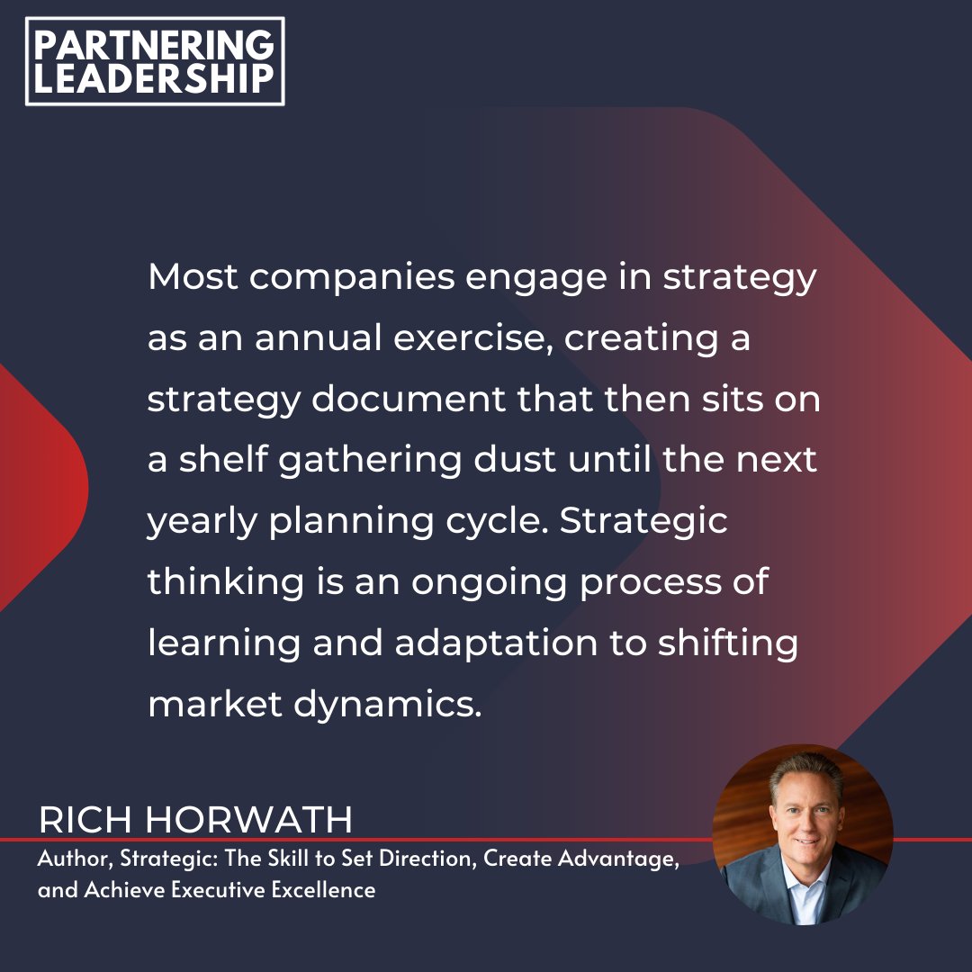 Strategic thinking is about consistent learning and adaptation.

Listen to this episode:
partneringleadership.com/304-how-to-app…