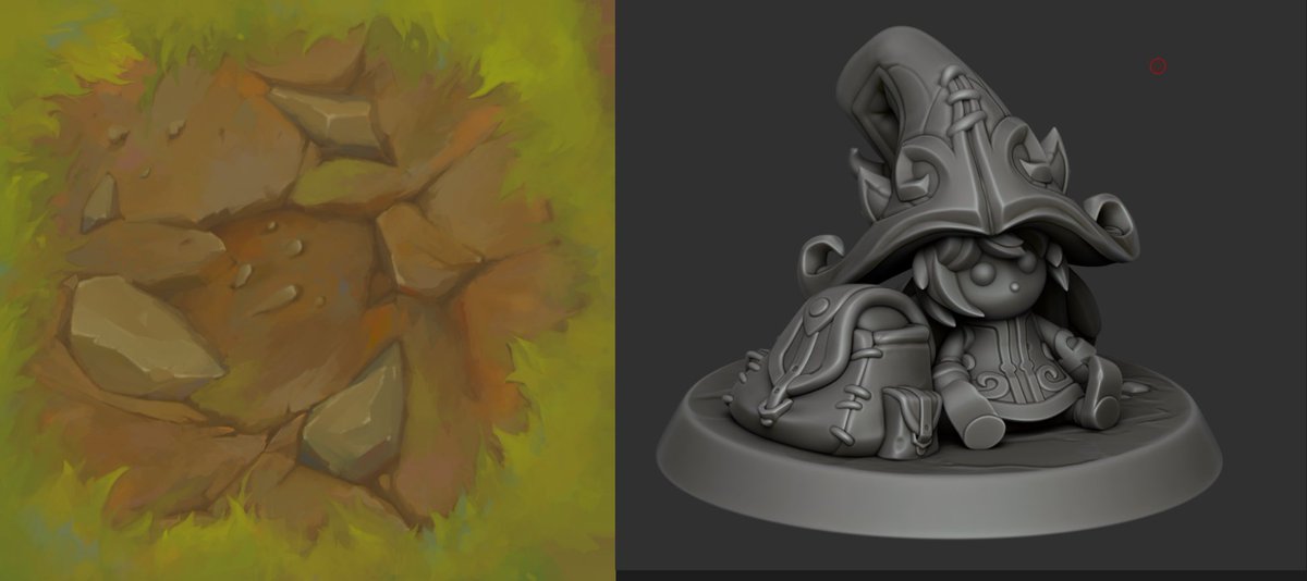 I think I'm going to leave the ground texture for now, time to start painting the small Lulu! :D
