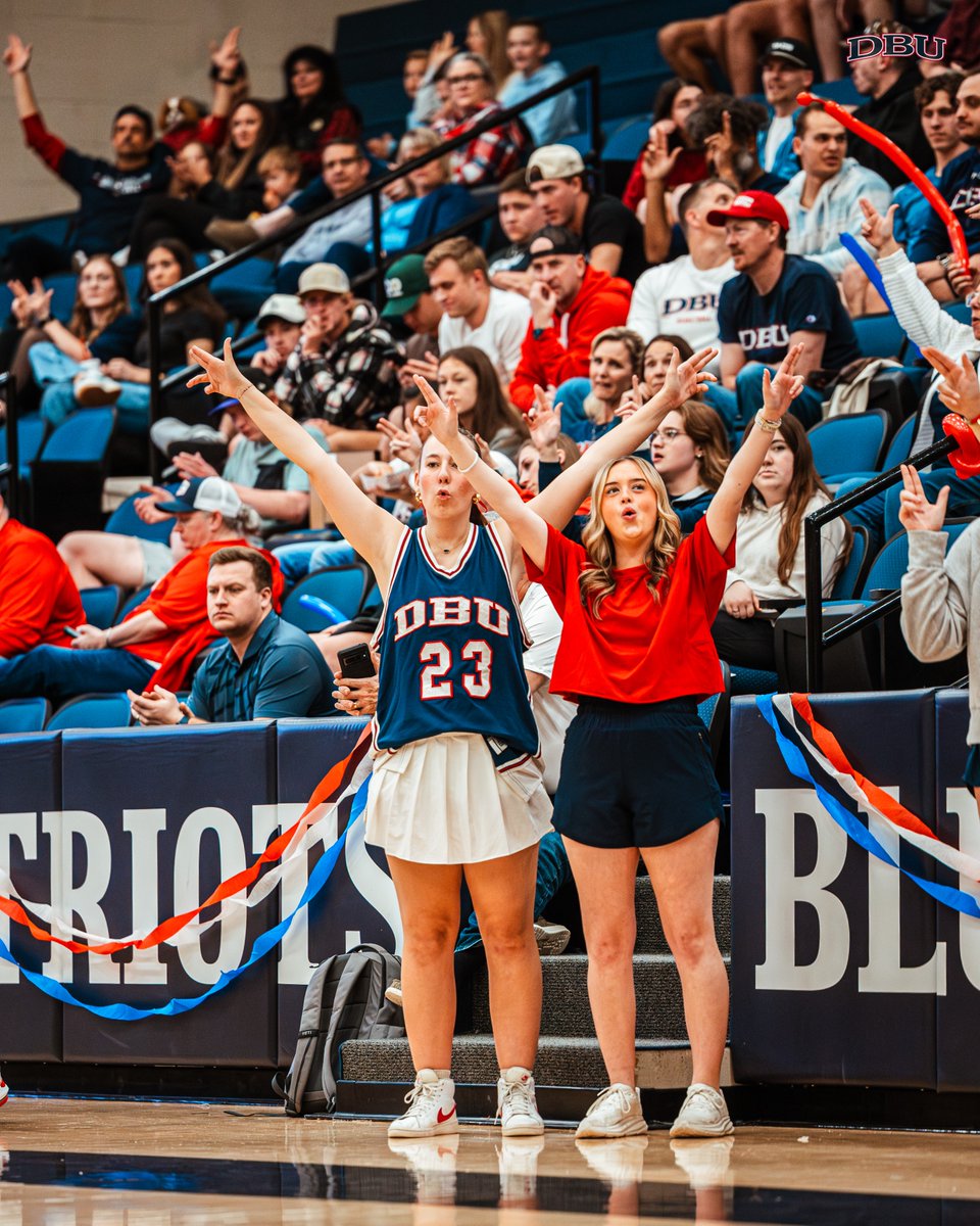 DBUBasketball's tweet photo. 𝐂𝐀𝐋𝐋𝐈𝐍𝐆 𝐀𝐋𝐋 𝐒𝐓𝐔𝐃𝐄𝐍𝐓𝐒 📞 

We need you TONIGHT as we take on ASU in the LSC tourney!

DBU Students get in FREE! Check in at the DBU table at the main entrance.
 
Cheer, Patriettes, Section Leaders, &amp; the Pep Band will be there! 🤩

6 PM | Frisco Comerica Center https://t.co/hEdj1sw7Td