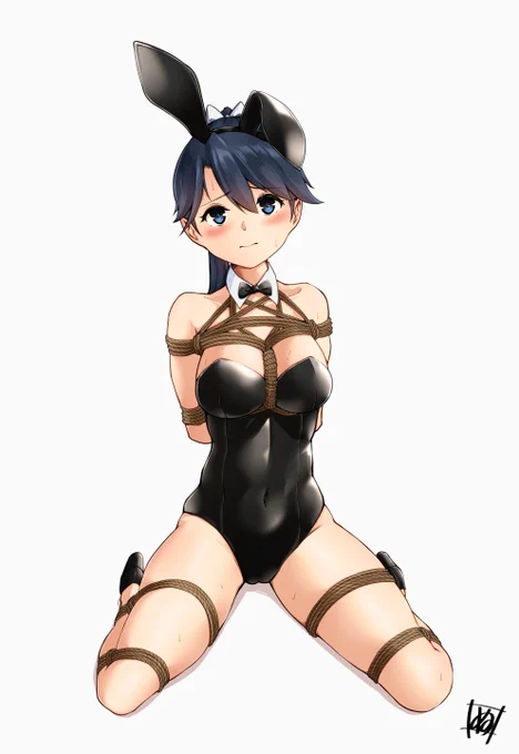 深夜に突然のバニー緊縛 