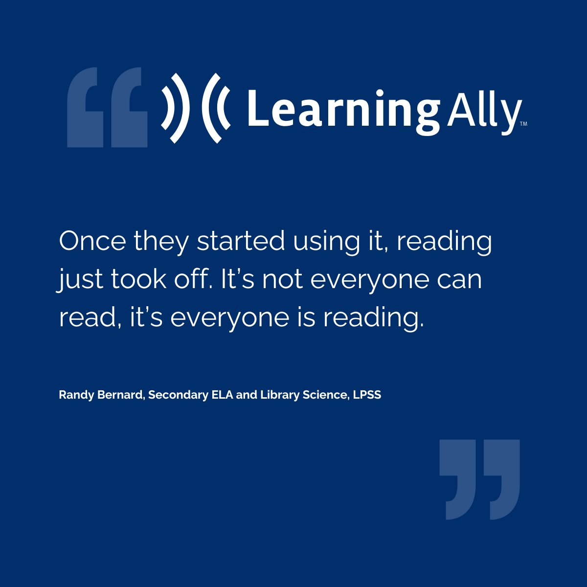 Learning_Ally's tweet image. 📚 "It’s not everyone can read; it’s everyone is reading." 🎧✨

Lafayette Parish Schools saw reading take off with the @Learning_Ally Audiobook Solution™:

🔗 Read the full case study: ow.ly/t4Cb50V9vJe

#StrugglingReaders #BooksChangeLives #LiteracyForAll #Audiobooks