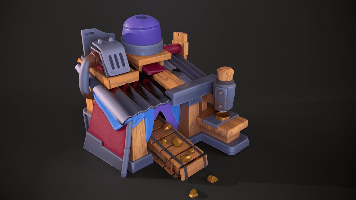 KKArtCreative's tweet photo. 💰 The Gold Collector – the heart of your economy in Heroes of Mavia! 🏗️✨
This modular building evolves across 5 levels, increasing gold storage &amp; efficiency while keeping a cohesive stylized look.🏆
#HeroesOfMavia #ModularDesign #GameAssets #3DModeling #UnrealEngine #Stylized https://t.co/4coajzNeae