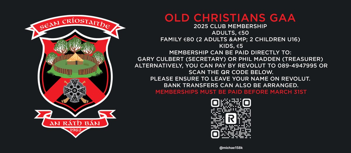 Memberships are to be paid in full before the deadline of Monday, March 31st. Players who have not paid their membership fees will not be insured in training sessions or competitive matches. The club will not be liable for any injuries sustained by uninsured players.