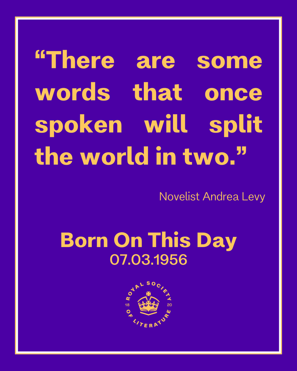 Today we’re taking a moment to honour Andrea Levy, #BOTD in 1956. 

Born in London to Jamaican parents, many of her works such as Small Island and The Long Song explore themes of heritage, nationality and belonging. #RSL