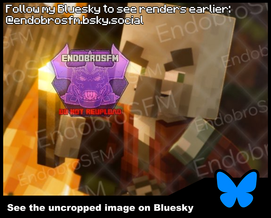 I've recently wanted to expand my content horizon to other games than FNAF, so have this MC render!

I'm not gonna stop posting here bc its where most of my audience is, but I'd like to have more engagement over on my Bsky!

See the full thing over there a few days earlier!