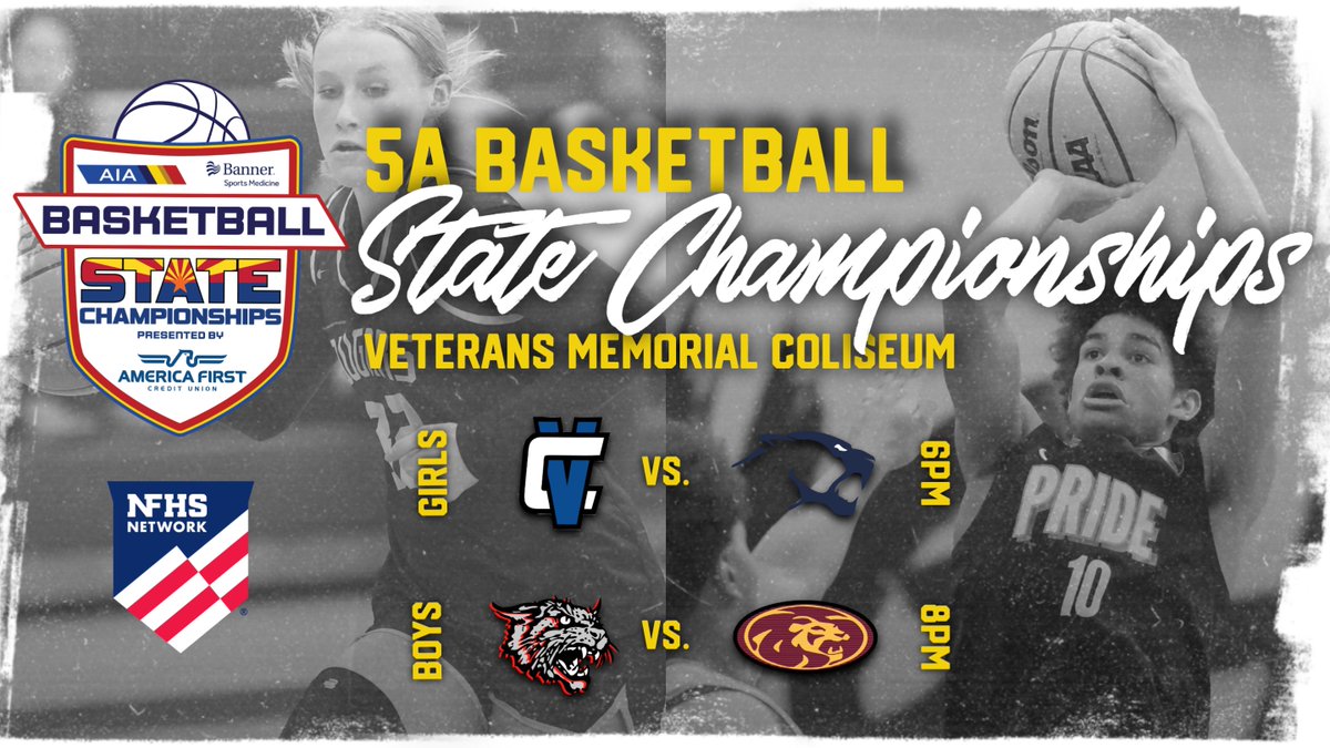 AZPreps365 (@azpreps365) on Twitter photo ๐5A Basketball State Championships tonight!
๐ Presented by <a href="/AFCU/">America First CU</a>
๐ Girls 6PM: <a href="/CanyonViewHoopz/">Canyon View High School Womenโs Basketball</a> vs. <a href="/KellisGBB/">Kellis Girls Basketball</a>
๐ Boys 8PM: <a href="/BobcatsCentral/">Central Bobcats Boys Basketball</a> vs. @<a href="/mphs_athletics/">Mountain Pointe Pride Athletics</a>
๐Veterans Memorial Coliseum
๐ Watch with <a href="/NFHSNetwork/">NFHS Network</a> nfhsnetwork.com/associations/aโฆ ๐5A Basketball State Championships tonight!
๐ Presented by <a href="/AFCU/">America First CU</a>
๐ Girls 6PM: <a href="/CanyonViewHoopz/">Canyon View High School Womenโs Basketball</a> vs. <a href="/KellisGBB/">Kellis Girls Basketball</a>
๐ Boys 8PM: <a href="/BobcatsCentral/">Central Bobcats Boys Basketball</a> vs. @<a href="/mphs_athletics/">Mountain Pointe Pride Athletics</a>
๐Veterans Memorial Coliseum
๐ Watch with <a href="/NFHSNetwork/">NFHS Network</a> nfhsnetwork.com/associations/aโฆ