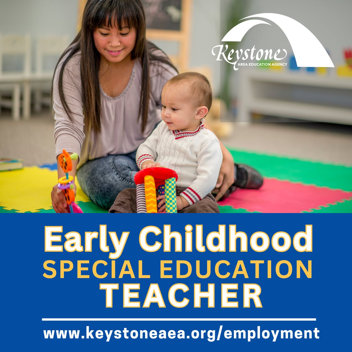 Join our team to support children birth to 3 years old (Early ACCESS) as an Early Childhood Special Education Teacher.  If you want to help make a positive impact on students, families, and schools we want your application! Apply today at keystoneaea.org/employment