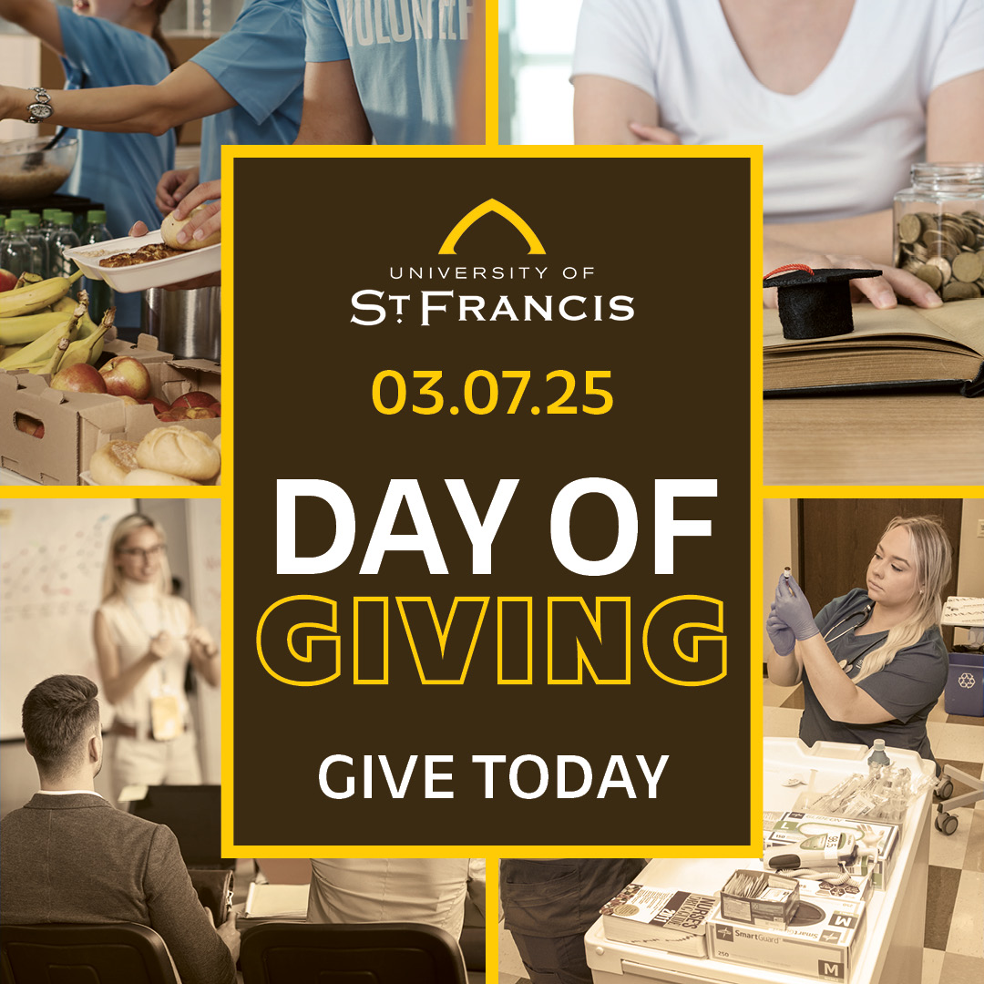 The day is finally here! Your support of USF's annual Day of Giving projects plays a critical role in the enrichment of our students... today and in the future! Learn more and give now at stfrancis.edu/dayofgiving