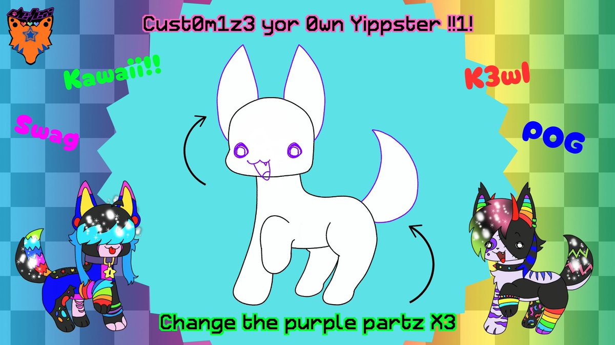 Defex_12's tweet photo. HELLO YIPPSTERZ!! Here is your new name! I will be using this name to refer to you all! X3 Surprize! This template is to create your own little guy! There's a PNG of the base and 2 examples done by me!! #template #macot #vtubermascot #VTuberUprising https://t.co/KDUOZDC2Pv