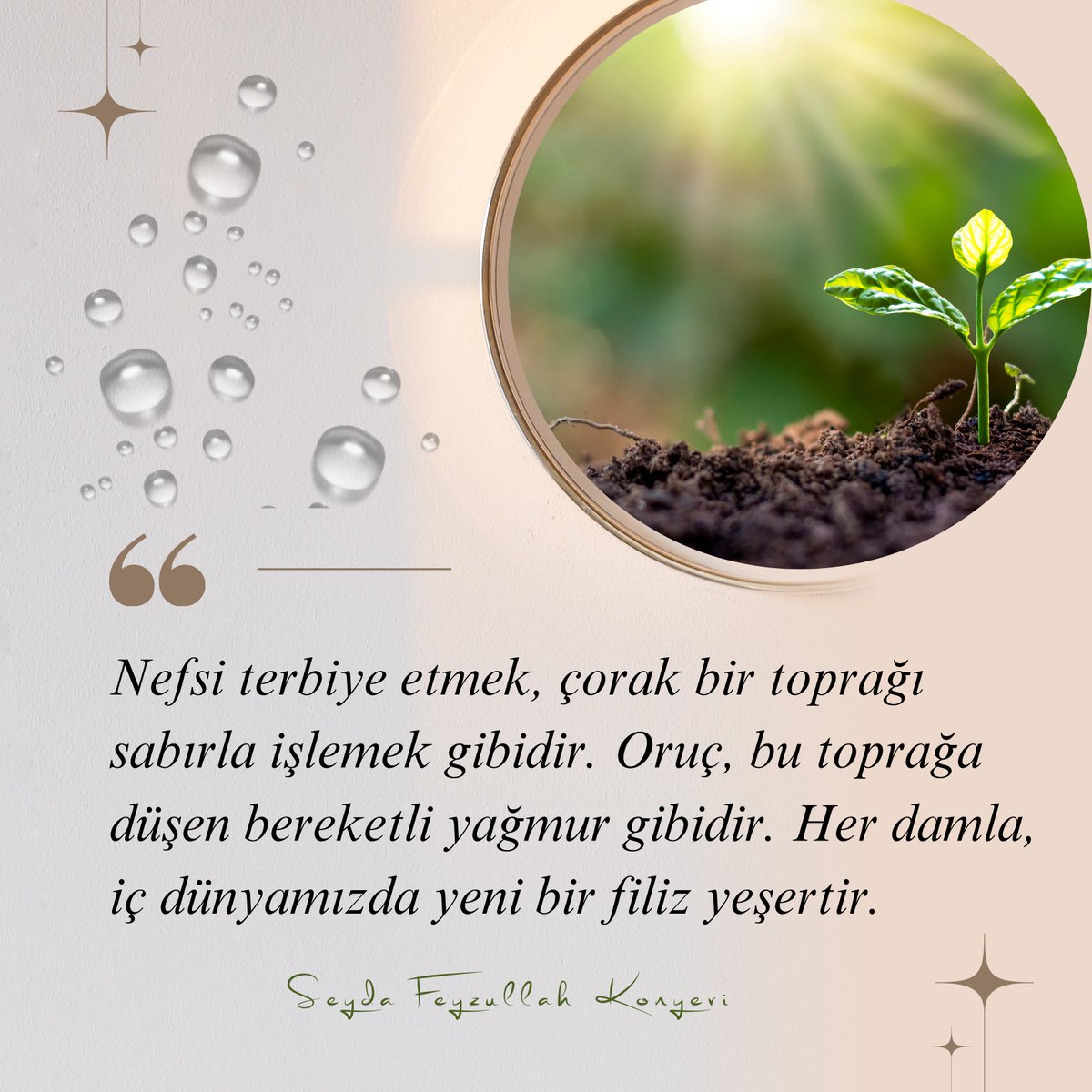 SeydaMFKonyevi's tweet photo. "Ey iman edenler! Sizden öncekilere farz kılındığı gibi, oruç size de farz kılındı ki takvâya erişesiniz." 
(Bakara, 183)

Nefis terbiyesi, orucun en deruni hikmetlerinden biridir.
Oruç, sadece aç ve susuz kalmak değildir. Oruç, nefsin fısıltılarına "dur" demektir. Oruç, ruhu incelten, kalbi arındıran, insanı Rabbine yaklaştıran ilahi bir disiplindir. Nefsimiz bizi sürekli arzulara çağırır: Yemek, içmek, öfkelenmek, hırslanmak, bencillik etmek… Hepsi nefsin sesidir. Oruç ise, o doyumsuz nefsi dizginleyen bir gemdir. Onu serbest bırakırsan, daha fazlasını ister; ama sabırla kontrol edersen, sakinleşir ve itaat etmeyi öğrenir.

Açlık ve susuzluktan maksat, sadece bedeni değil, ruhu da eğitmektir. Eline bir lokma alıp "Kimse görmez" diye düşünen nefse, "Hayır! Ben seni terbiye ediyorum. Benim maksadım Rabbimin rızasıdır! O ki; her an, her yerde, her şeyi gören ve hakkıyla bilendir" demektir. Bu, insanın kendisiyle verdiği en büyük mücadeledir. Her sabır, her direnç, nefsin bitmeyen arzularını biraz daha dizginler, onu sahibine boyun eğdirir.

Oruç, insanı yalnızca dünyevi arzularından uzaklaştırmaz. Aynı zamanda kalbinin yüklerini de hafifletir. Kibir, öfke, bencillik gibi ağır yükleri sırtından indirir. Aç kalan insan, kendini güçlü ve büyük göremez. Aksine, "Ben acizim, Rabbim ise her şeye kadirdir" diyerek gönlünü tevazuyla doldurur. Tevazu, günahların kapısını kapatır, insanı hayra yöneltir.

Nefsi terbiye etmek, çorak bir toprağı sabırla işlemek gibidir. Oruç, bu toprağa düşen bereketli yağmur gibidir. Her damla, iç dünyamızda yeni bir filiz yeşertir. Önce tohum kırılır, sonra toprağın kalbinden bir hayat filizlenir. Günahlarla kurumuş gönül toprağı, orucun rahmetiyle yeniden dirilir. Ruh, çoraklıktan kurtulup bahara kavuşur.

İnsan, nefsinin değil, yalnızca Rabb’inin kulu olduğunda gerçek huzuru bulur. Böylece nefsini terbiye eden insan, nefsin esiri değil, efendisi olur.

Bu mübarek ibadetin hakkını verebilmek duasıyla…