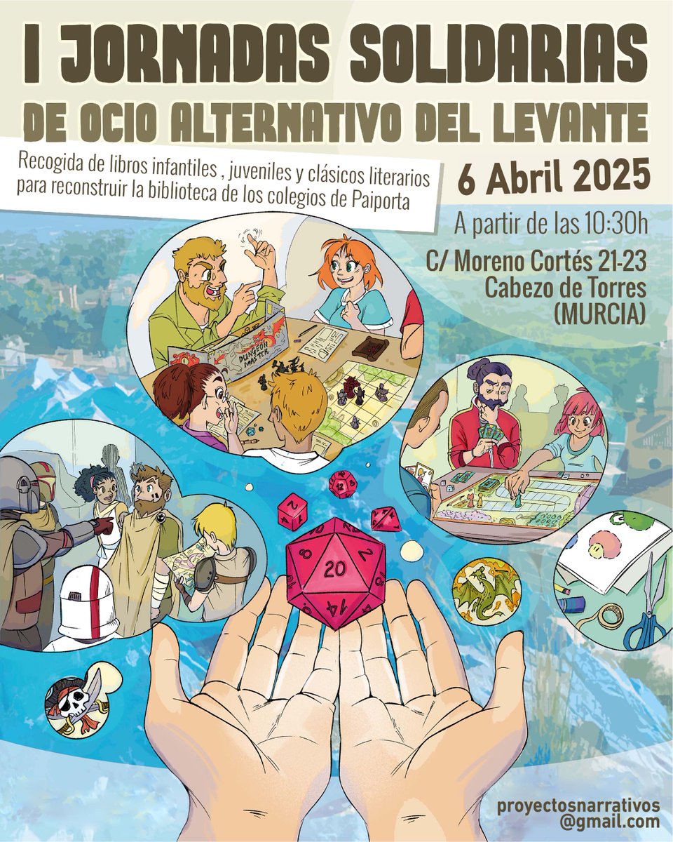 Presentamos... ¡Las I Jornadas Solidarias de Ocio Alternativo! ✨  Rol en mesa y en vivo, talleres y manualidades, Iniciación a Warhammer.  ¡Y muchas sorpresas más!
Síguenos para no perderte nada en Instagram y Facebook.