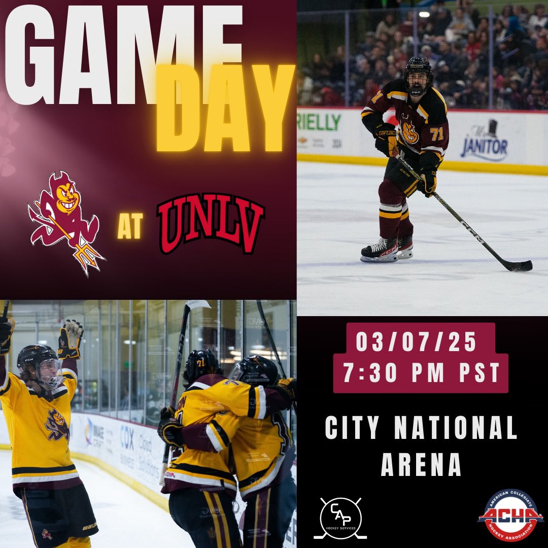 🆚 UNLV 
📍 City National Arena 
📺 UNLVHockey on YouTube 
⏰ 7:30 pm PST 

#GoDevils 🔱⬆️